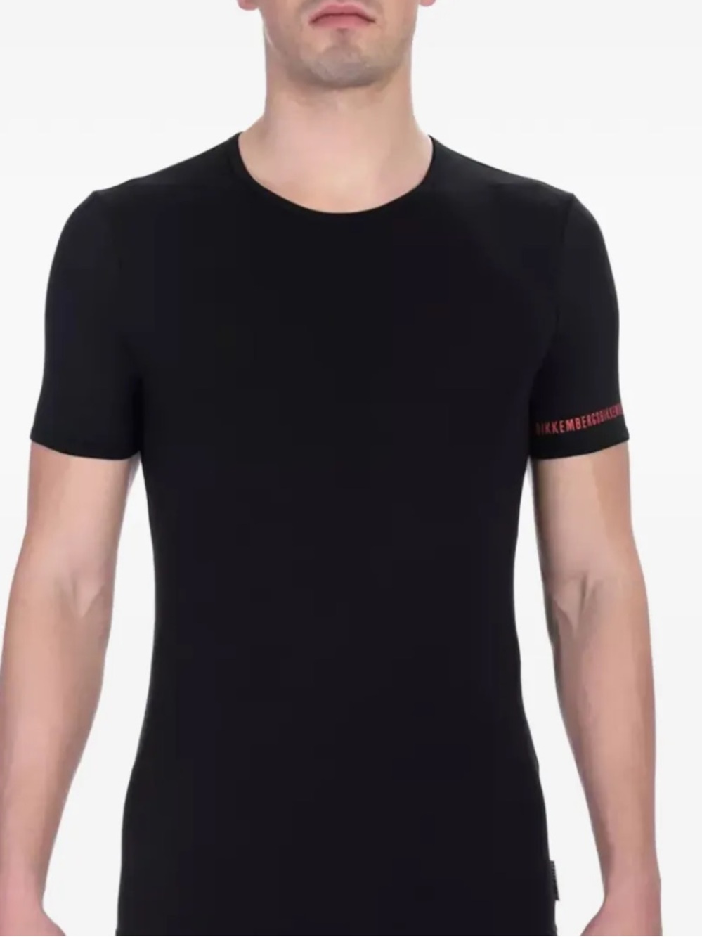 BIKKEMBERGS  Logo-Print Crew-Neck T-shirt Slim Fit Black Size Medium